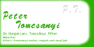 peter tomcsanyi business card